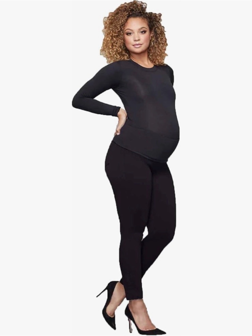 NWOT Good American Stretch Over The Belly Ankle Skinny Maternity Jeans, Black 00